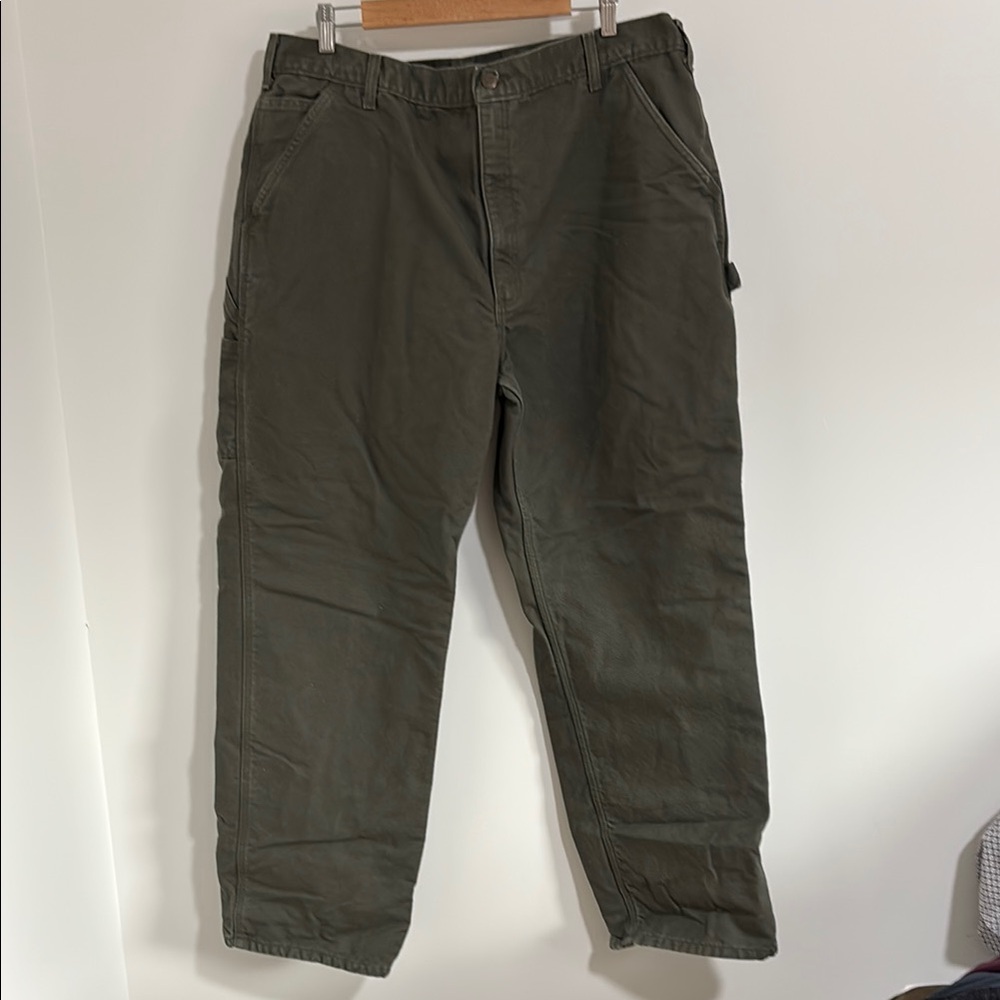 Carhartt Men's Dark Olive Lined Cargo Work Pants